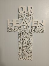 Our Lord's Prayer Wall Art Small Religious Wall Art Shaped Into A Cross  picture
