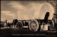 Postcard NE Kearney Nebraska Covered, Wagon Where the West Begins c1940s A12 picture