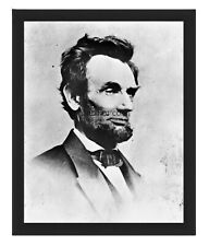 PRESIDENT ABRAHAM LINCOLN B&W PORTRAIT 8X10 GLOSSY FRAMED PHOTO picture