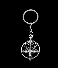 Satanic Temple Goat Pentagram Pendent  Key Chain with Pouch  picture