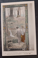 vtg postcard art Sainte Genevieve en priere by Puvis de Chavannes Mural picture