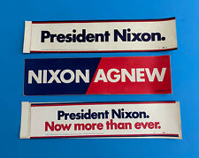 President Nixon 3 Original 1972 Presidential Campaign Election Bumper Stickers picture