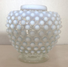 Hobnail Opalescent Moonstone White/Clear Glass French Small Ginger Jar (no lid) picture
