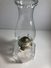 Vintage Lamplight Farms Horse & Buggy Oil Lamp Hexagon Pressed Glass Amish picture