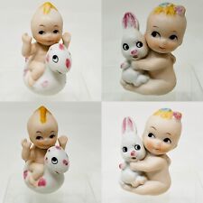 Lot of 4 Enesco Kewpie Baby Figurines 2 Easter Bunny Babies and 2 Pony Babies picture