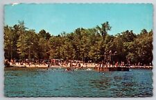 Dewey Beach Lake Sunapee New Hampshire Swimming Vintage 1968 Postcard posted picture