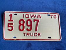 1970 Iowa Truck Cass County License Plate 897 picture
