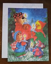 Vintage  Suzy's Zoo Christmas card, cute characters with candles, unused picture