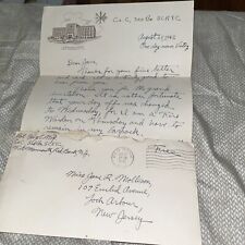 1942 WWII Fort Monmouth Letterhead, US Army Private Letter Home - Fire Warden picture