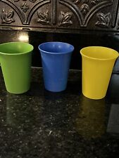 Vintage Tupperware Children's Bell Tumblers in Primary Colors - set of 3 picture
