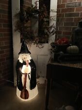 Vintage Empire Halloween Wicked WITCH  Broom Lights Up Blow Mold 39” Tall Retro picture