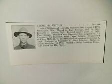 Arthur Bremmer Milwaukee Wisconsin Camp Mills 5th Battalion 1921 WW1 Hero Panel picture