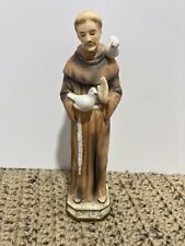 Vintage Sanmyro (Japan) Painted Bisque Statue of St Francis of Assisi. 8”T. picture