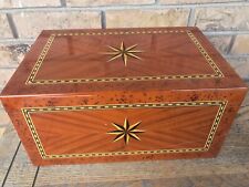 Vintage Italian Parquetry Inlaid Cigar Humidor w/8 Point Star 16x10x6.75 picture