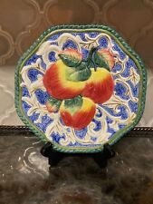 Fitz and Floyd Majolica Decorative Fruit Plate Hand Painted picture