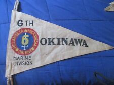 WWII USMC 6 TH MARINE DIVISION OKINAWA  PENNET  FLAG picture