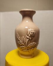 Rare. Miniature Victorian TEA ROSE Bud Vase Crackle Glaze Vintage  picture