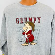 Vtg Disney Grumpy 37 Fleece L Sweatshirt Embroidered Seven Dwarfs Snow White picture