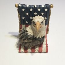1998 AVERY CREATIONS AMERICAN BALD EAGLE BOOKEND USA FLAG BACKGROUND PATRIOTIC picture