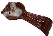 Ceramic Owl Spoon Rest Chocolate Brown picture
