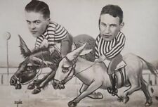 ANTIQUE CUTOUT ARCADE PHOTO - DONKEY RACE Postcard UNPOSTED 1924 BuenosAires picture