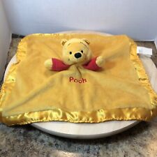 Winne The Pooh Security Blanket Yellow Gold Satin 14