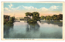 1921 Postcard: Rock River North from Central Bridge – Beloit, Wisconsin picture