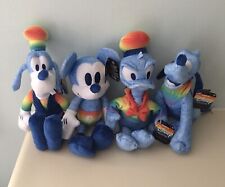Disney Rainbow Pride 4 Mickey Pluto Goofy Donald Plush NEW w/ tags picture