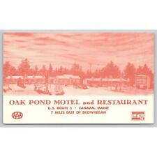 Postcard ME Canaan Oak Pond Motel And Restaurant picture
