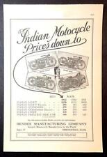 “Indian Motorcycle Prices Down” 1923 AD Scout~Chief~Standard~Princess Side Car picture