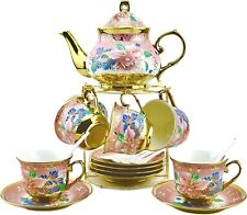 English Porcelain Tea Set Floral Vintage Style China Teapot Wedding Gift for Her picture