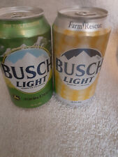 2 DIFF BUSCH FARMERS ALUMINUM  BEER CAN CANS EMPTY DOW picture
