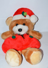 Vtg Santa’s Best Rennoc Teddy Bear Plush Christmas Stocking 3D Overalls 18