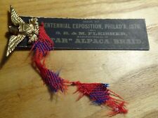 1876 Centennial Exposition Philadelphia Star Alpaca Braid Pin and Eagle Fleisher picture