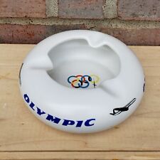 Collectable Vintage OLYMPIC KERAMIKOS AIRWAYS WHITE CERAMIC ASH TRAY GREECE picture