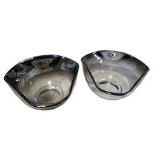 Pair of Vintage Mid Century Modern Dorothy Thorpe Style Silver Fade Glass Bowls picture