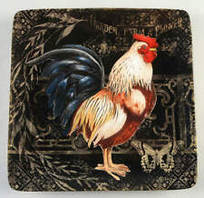 Certified International Gilded Rooster Square Dinner Plate 11441232 picture