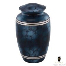 Large Adult Beautiful Blue Cremation Urns for Human Ashes with Velvet Bag picture