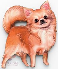 Wooden refrigerator or fridge dog magnet of Chihuahua picture