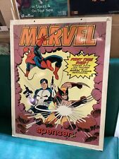 Marvel Comics Spencers Promo Store Sign Rare X-Men Spider-Man Double Sided 22x27 picture