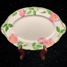 Vintage Franciscan Dessert Rose Oval Serving Platter Ceramic Large 8.5”L 13”W picture