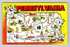 PA-Pennsylvania, Scenic Map General Greetings, Antique, Vintage Postcard picture