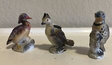 Miniature Vintage Bone China Birds Figurines Wood Duck Japanese Flicker picture