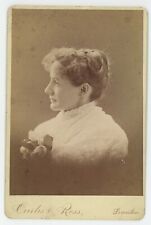 Antique Circa 1880s Cabinet Card Profile of Beautiful Woman Backlit Lewiston, ME picture