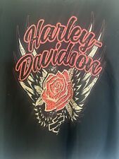 Harley Davidson Women’s Shirt Black Y2k T-shirt 2XL Motorcycle Kentucky Rose picture