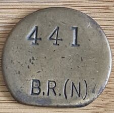 B.R (N)British Railway North  large Check Brass 441 Small NER stamp  picture