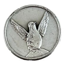Vintage Catholic Holy Spirit Pocket Token Silver Tone Religious Medal picture