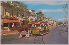 DISNEYLAND Horse Drawn Street Car Main St. USA Anaheim CA Chrome Postcard 6200 picture