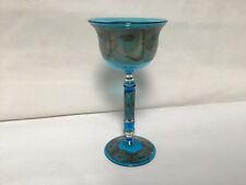 Z6 VINTAGE SOPHISTICATED BEAUTIFUL SPECIAL GRADE DELICATE BLUE WINE GLASS picture