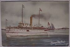 Vintage Steamer Cape Ann Boston Massachusetts Postcard Steamship Advertising picture